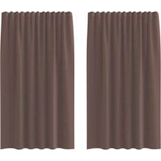 Gardiner & Tillbehör vidaXL Voile Gardiner Med Fliktopp 2 St Brun