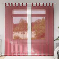 Curtains & Accessories vidaXL Voile Curtains with Rod Pockets 2 pcs Wine Red