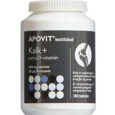 Kalk tilskud kosttilskud Apovit Kalk+ Extra D-Vitamin 180 stk