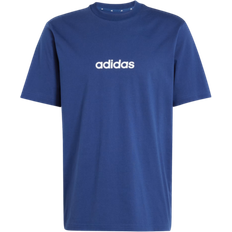 adidas Essentials Linear Single Jersey Tee - Dark Blue/White