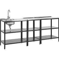 3 Piece Outdoor Kitchen Island Set 90cm H X 210cm W X 17.32cm D