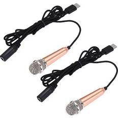 Gold Microphones Uxcell Mini Microphone Type C Gold 2pcs