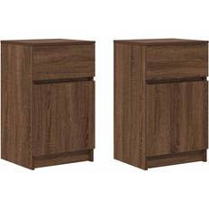 vidaXL 861332 Brown Sengebord 35x39cm 2stk