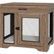 Pawhut Dog Crate End Table with Drawer