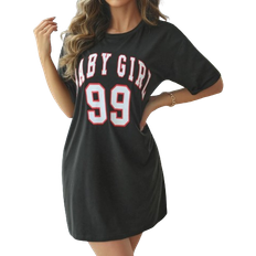 Shein Letter Graphic Drop Shoulder Pajama Night Dress