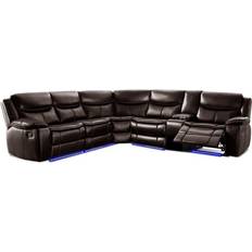 5 Seater - Corner Sofas Red Barrel Studio Mirabel Espresso Sofa 138.5" 5 Seater