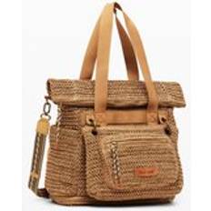 Natural Backpacks Desigual Women's Raffia Backpack Voyager - Marron