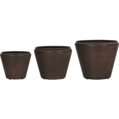 Antique Brown Funnel Planters Set of 3 Pieces
