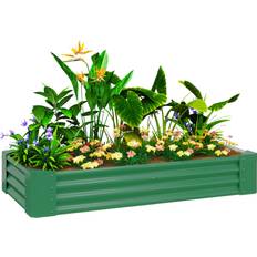 Cheap Raised Garden Beds OutSunny Galvanised Raised Garden Bed 180 x 90 x 30 cm