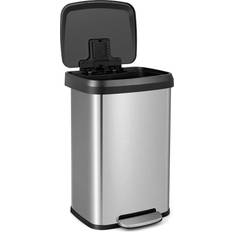 Costway Stainless Steel Step Trash Can 50 L