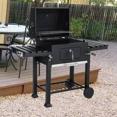 LivingAndHome Mobile 2-Layer Charcoal Grill BBQ Cooker