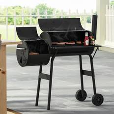 Charcoal BBQs LivingAndHome Charcoal BBQ Grill Trolley Black
