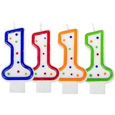 White Cake Candles Folat 07781 Birthday Candle Number 1