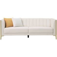 Willa Arlo Interiors Dreiling White Sofa 77.6" 3 Seater
