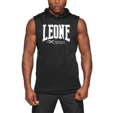 Leone 1947 Logo Hooded Sleeveless Sweatshirt - Black