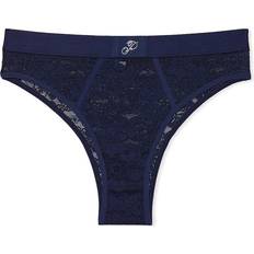 PINK Wink Logo High Cut Brazilian Panty - Midnight Navy