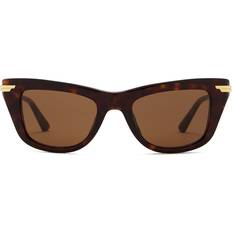 Sunglasses Bottega Veneta Square Sunglasses - Brown/Brown