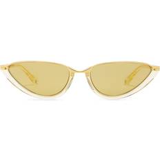 Sunglasses Bottega Veneta Cat Eye Sunglasses - Yellow/Brown/Metallic Gold