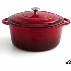 Bidasoa Genvundet Fierro Rød Gryde Ø 28 cm 6 L med låg 28cm