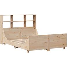 Beds & Mattresses vidaXL Bookcase Bed without Mattress 120x190 cm Small Double Solid Wood - White