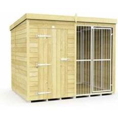 Buttercup Farm 8ft X 6ft Dog Kennel and Run Full Height with Bars 178 x 6 ft