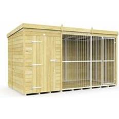Buttercup Farm 12ft x 6ft Dog Kennel and Run Full Height with Bars 178 x 6 ft