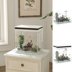 Water filter glass Pawhut Glass Fish Tank with Filter System