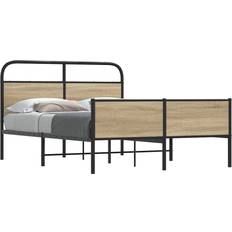 vidaXL Double Bed Frame 120x190 cm Sonoma Oak-Steel