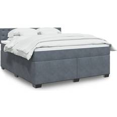 vidaXL mit Matratze 180x200 cm Grau Boxspringbett