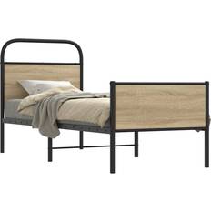 Beds & Mattresses vidaXL Bed Frame without Mattress 75x190 cm Sonoma Oak Engineered Wood - Brown