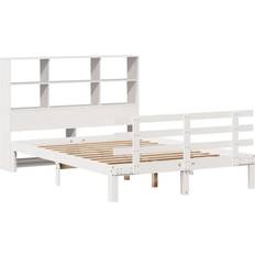 Beds & Mattresses vidaXL Bookcase Bed with Mattress 140x200 cm White