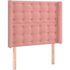 Rosa - Trä Sänggavlar vidaXL Med Kanter Rosa 93x16x118/128 cm Sammet Sänggavel