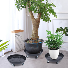 Plant Caddies Arlmont & Co Juriel 3 Pack 14" Plant Caddy Wheels 3.94 H x 14.17 W x 14.17 D
