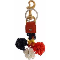 Dolce & Gabbana Raffia Tassel Nyckelring Multifärgad Metall Detaljer Multicolor