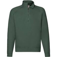 Fruit of the Loom Classic Zip Neck Sweat - Bottle Green