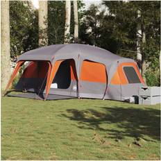 VidaXL Camping & Outdoor vidaXL Familienzelt mit Vorzelt 9 Personen Grau und Orange Wasserdicht