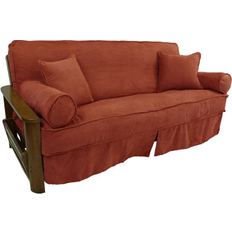 Loose Covers Winston Porter Box Cushion Futon Slipcover Set 75.0 W x 54.0 D Loose Sofa Cover Red