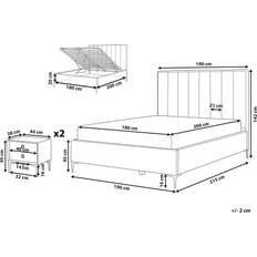 Betten-Sets Beliani Bett mit 2 Nachttischen Taupe 180x200 cm Betten-Sets