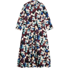 White Stuff Rua Midi Jersey Shirt Dress - Plum Multi