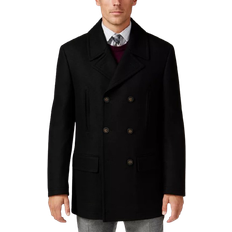 Men Coats Michael Kors Men's Classic Fit Double Breasted Wool Blend Peacoats - Black