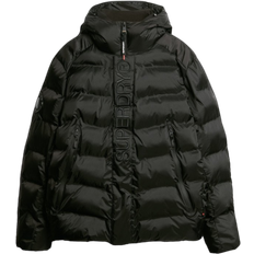 Superdry Printed City Puffer Jacket with Hood - Black