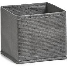Zeller Stofkasse Til Garderoben 14 x 14 x 13 cm - Grå Opbevaringsboks