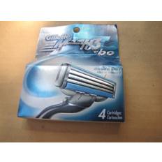 Gillette (new) authentic original mach 3 turbo 4 cartridges package damage Blue