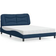 vidaXL Säng Med Madrass Blå 120x200 cm Sängpaket