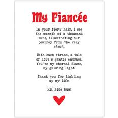 ARTERY8 Love Poem Ginger Fiancee Romantic Funny White/Red Poster 45x61cm