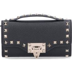 Poche intérieure Pochettes Valentino Garavani Rockstud Grainy Leather Wallet On Chain