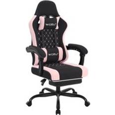 Mesh Fabric Racing Office Chair Black Pink