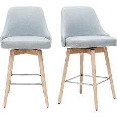 Miliboo Hasta Scandinavian Light Grey Bar Stool 95.5cm 2pcs