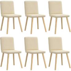 vidaXL 3315574 Cream Køkkenstol 86cm 6stk