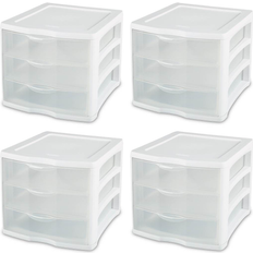 Sterilite Corporation 4-Pack 3-Drawers 9.6-in H x 11-in W x 13.5-in D Storage Box